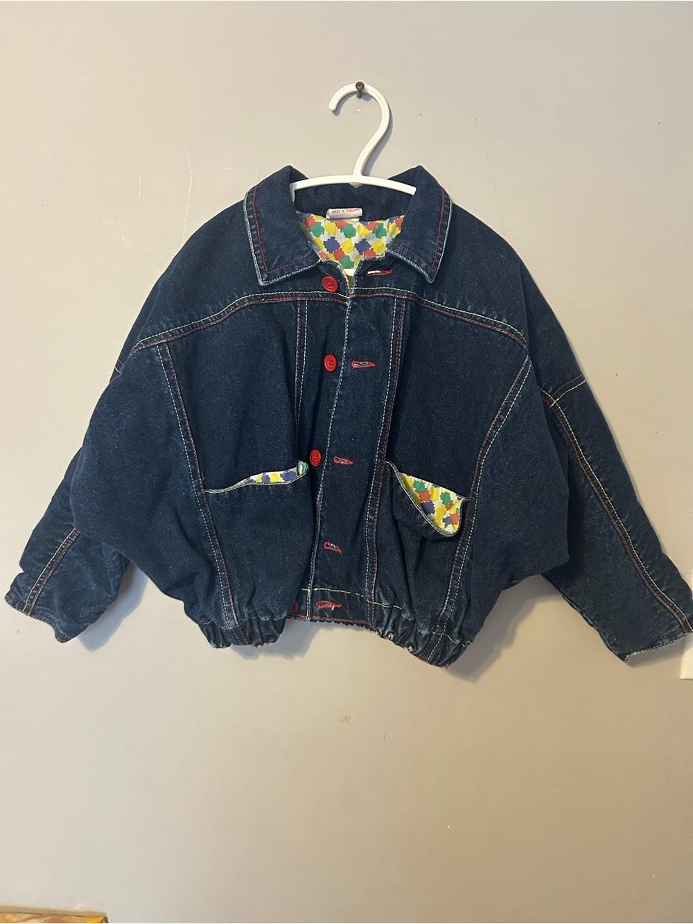 Vintage Scout-Tex Kids Dark Blue Denim Jacket with Colorful Lining
